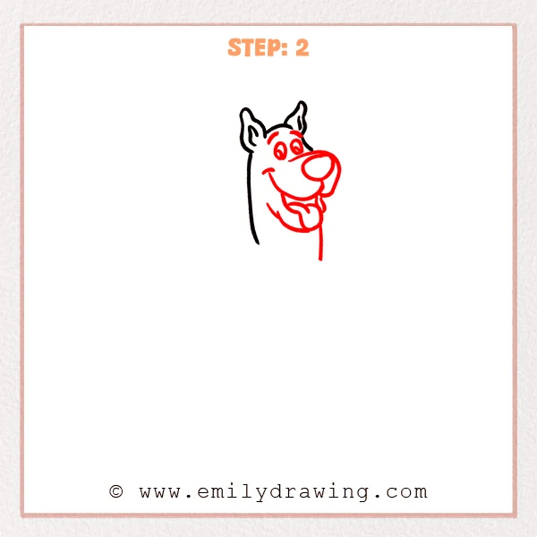 how to draw a scooby doo - Step 2